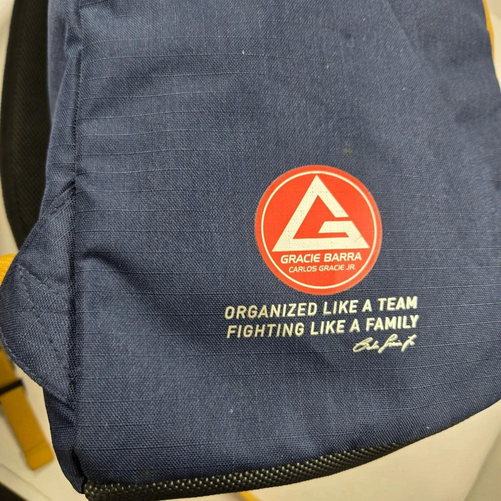 Gracie Barra Lutador Equipe GB Jiu-Jitsu Backpack Navy Gold Brazil Gear Bag - Picture 8 of 13